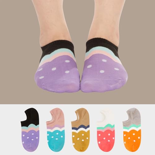 Image of Benefeet Sox Cute No Show Socks for Women Low Cut Socks for Girls Liner Invisible Socks Cotton Flat Boat Loafer Socks