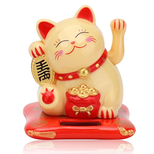 Cyrank Solarbetriebene Glückskatze, Chinesische Glückskatze, Winkekatze, Solarbetriebene Kawaii Winkende Katze, Reichtumskatze Kleine Feng Shui Glückskatze Dekor Für Home Display Decor(Gelb) Cyrank Solarbetriebene Glückskatze, Chinesische Glückskatze, Winkekatze, Solarbetriebene Kawaii Winkende Katze, Reichtumskatze Kleine Feng Shui Glückskatze Dekor Für Home Display Decor(Gelb)