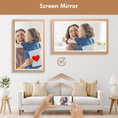 Image of Large Digital Picture Frame 21.5 inch-WiFi-Photo-Frame - 1920 * 1080 IPS FHD Digital Photo Frame Display, 32GB, Wall Mounted, Load Photos Videos from Phone via App Email, Gifts for Mom Dad