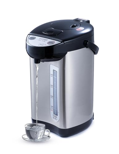 Commercial Chef Electric Hot Water Dispenser, 750W Stainless Steel Water Boiler with 5.8 Qt. Capacity, 360-Degree Base, 3 Dispensing Modes, Chlorine Removal, CHHWD10B, Stainless/Black