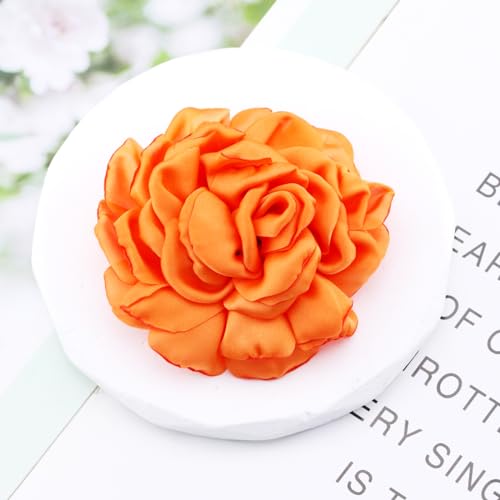 Image of CSIYANJRY99 Dainty Feather & Rose Flower Large Brooch Lapel Pins Delicate Elegant Handmade Flower Brooches Pin Classic for Wedding Party Dance Banquet for Women Dress Suit Ceremony Clothes Accessories Jewelry Valentine's Day Gifts
