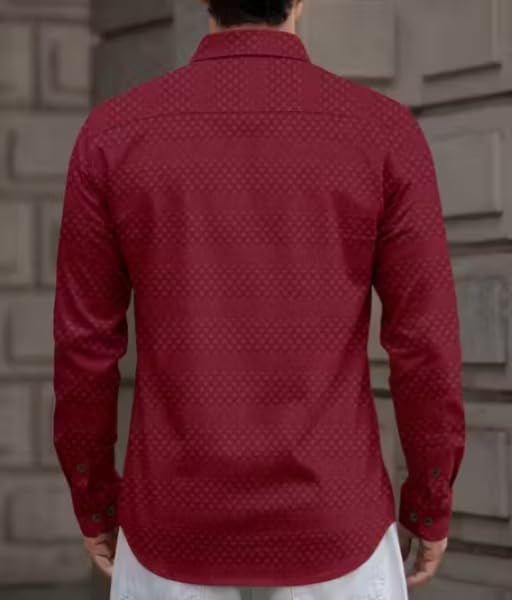 Image of Men Casual Solid Collared Buttondown Shirt Comfortable Breathable Regular Fit Stylish Modern Daily Outfit