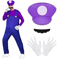 BSBUY Disfraz Mario Bros, 4pcs Set de Accesorios Mario y Luigi