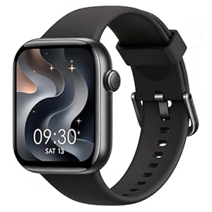 Smartwatch Damen Herren, 1, 85" HD Touch Fitnessuhr mit Telefonfunktion, 140+Sportmodi Smart Watch Fitness Tracker mit Pulsmesser Schlafmonitor Schrittzähler, IP68 Wasserdicht Sportuhr für iOS Schwarz