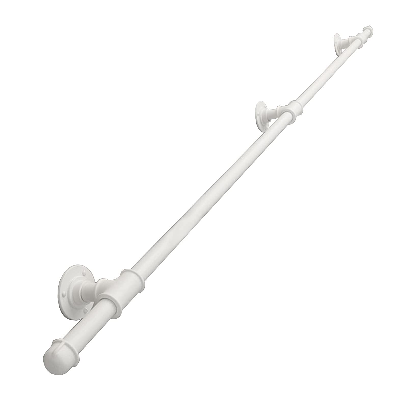 Main courante escalier blanche 100cm en tube de fer antidérapante kit complet