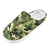 PAQGSREM Pantuflas de camuflaje para mujer y hombre, pantuflas de espuma viscoelástica para el hogar, pantuflas de dormitorio, pantuflas esponjosas y esponjosas para casa para mujeres y hombres,