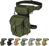 Multi-Purpose Tactical Leg Bag Outdoor Waist Thigh Pack for Military Riding Cycling Hiking Hunting Camping Climbing, Green - Durable Waterproof Storage with Concealed Carry & Quick-Access Design
