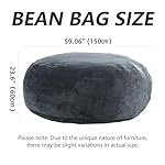 5FT,Oversized Bean Bag Chair Bean Bag with Filler Included Memory Foam Bean Bag Giant Plush Bean Bags, Living Room Furniture, Suitable for bedrooms, College Dorm Casual Reading Chairs(Dark Grey) - Image 3