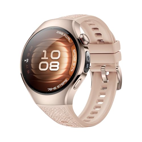 HUAWEI Watch 5, 42mm Smartwatches, Multi-Sensor Revolucionario X-Tap, SpO2 con la Yema del Dedo, Health Glance, ECG, HRV, eSIM, Dos Modos de Batería hasta 7 Días, Android & iOS, Beige