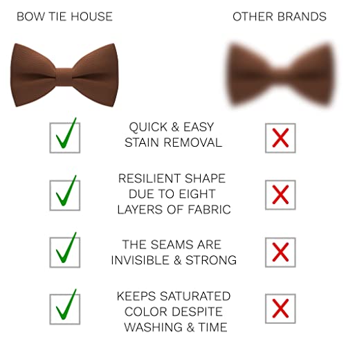 Image of Bow Tie House Mens Bowties Pre-tied Shape Clip on Bowtie Solid Men Formal Wear for kids, baby boys, toddler any age bow ties