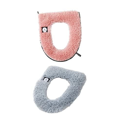 TOVINANNA 2pcs Waterproof Toilet Seat Cover Sage Green Warm Flexible Odorless Toilet Cushion for Bathroom Supplies