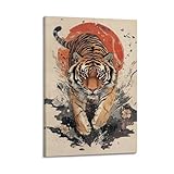 Photo Gallery sfjjkh poster su tela con animali, in stile giapponese, motivo: tigre che corre sotto il sole rosso, stampa artistica da parete per soggiorno e camera da letto, 20 x 30 cm, con cornice Photo Gallery sfjjkh poster su tela con animali, in stile giapponese, motivo: tigre che corre sotto il sole rosso, stampa artistica da parete per soggiorno e camera da letto, 20 x 30 cm, con cornice