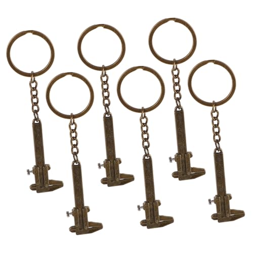 BESPORTBLE 6pcs Mini Tool Keychain Portable Measuring Vernier Caliper Keychain for Travel Backpack Adornments Metal Keyring High Accuracy