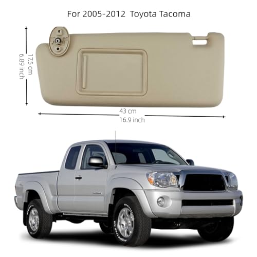 Pare-soleil beige Toyota Tacoma 2005-2012 sans miroir côté conducteur gauche OE 74320-04181-E1
