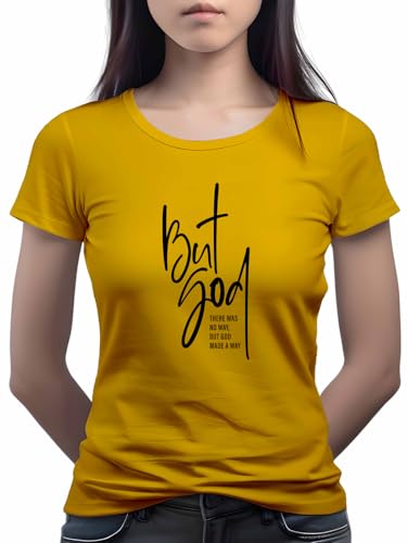 Image of XENOVAURBAN Women Cotton Printed Regular Fit T-Shirt | Stylish Round Neck Graphic Tshirt - WRN-BUTGOD2