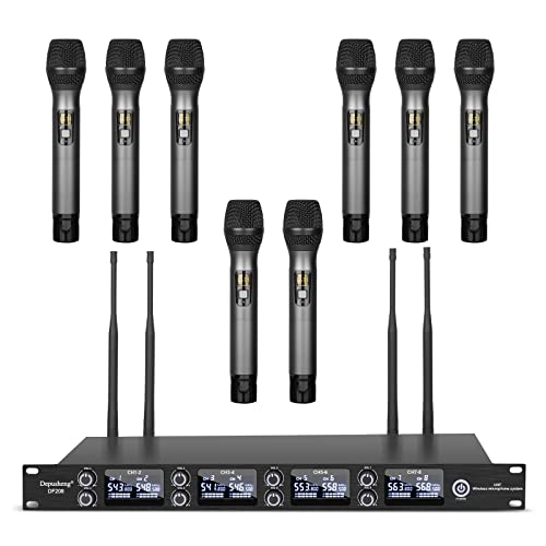 Depusheng UHF Micros Inalámbrico System de Micrófono Portátil