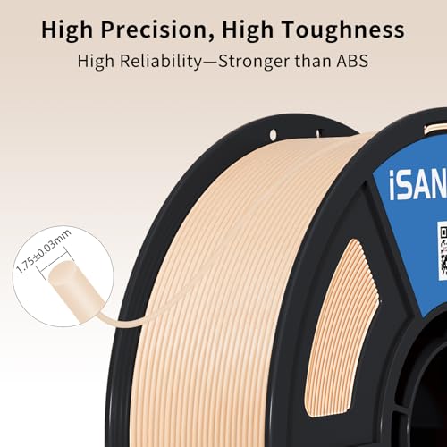 Image of iSANMATE 3D Printer Filament ASA Natural Beige, UV & Weather Resistant ASA Filament Perfect for Outdoor Functional Parts, for Bambu Lab 3D Printers,AMS,AMSLite, 1kg Spool (2.2lbs)