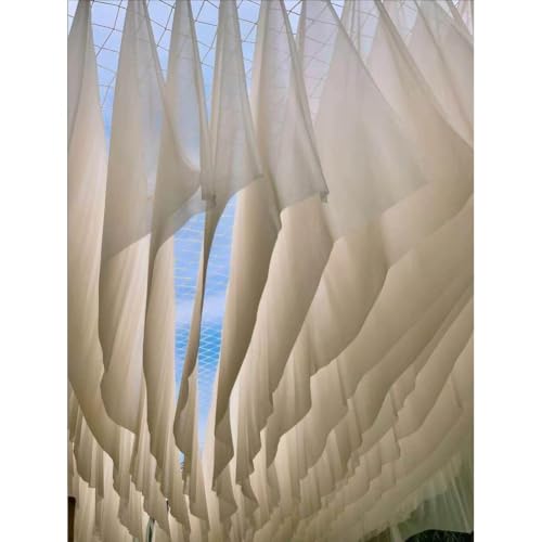 Voilage de plafond pour mariage en voile blanc drapé de 0.4x7m pour décor de fête