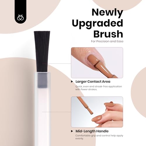 Image of Beetles Brown Gel Polish - Latte Haze, Hema Free Brown Gel Nail Polish, Soak Off UV LED Fall Nails Art Lamp 15ML Full Size DIY Home Manicure Salon for Women