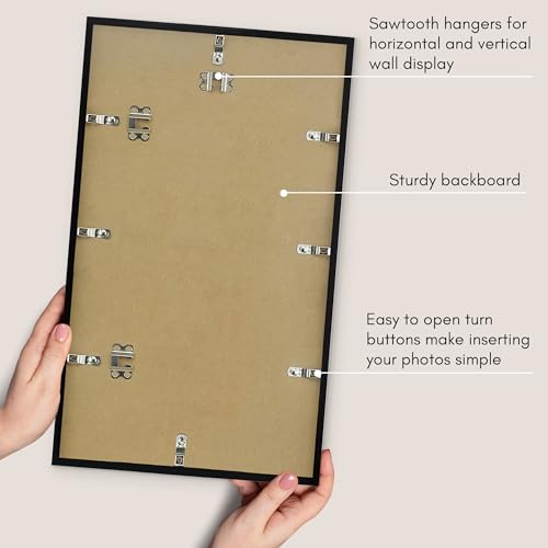 Americanflat 12x20 Picture Frame with Polished Plexiglass - Streamline Collection - Thin Border Picture Frame for Wall Display - Hanging Hardware Included - Black