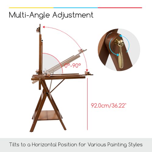 Image of MEEDEN Large Studio Artist Easel: Heavy Duty H-Frame Easel for Painting