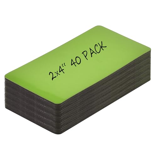 Realth Magnetic Dry Erase Labels, Green, 5CM x 10CM - 40Pcs