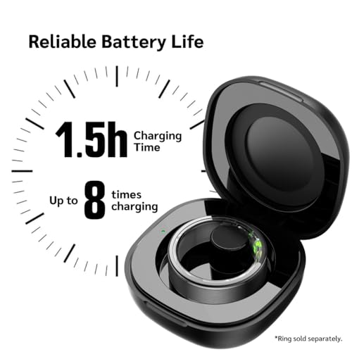 Herz P1 Rapid Charging Case - Smart Ring Portable Charging Case with 200 mAh Battery Magnetic Charger | Charges Herz P1 - Additional View