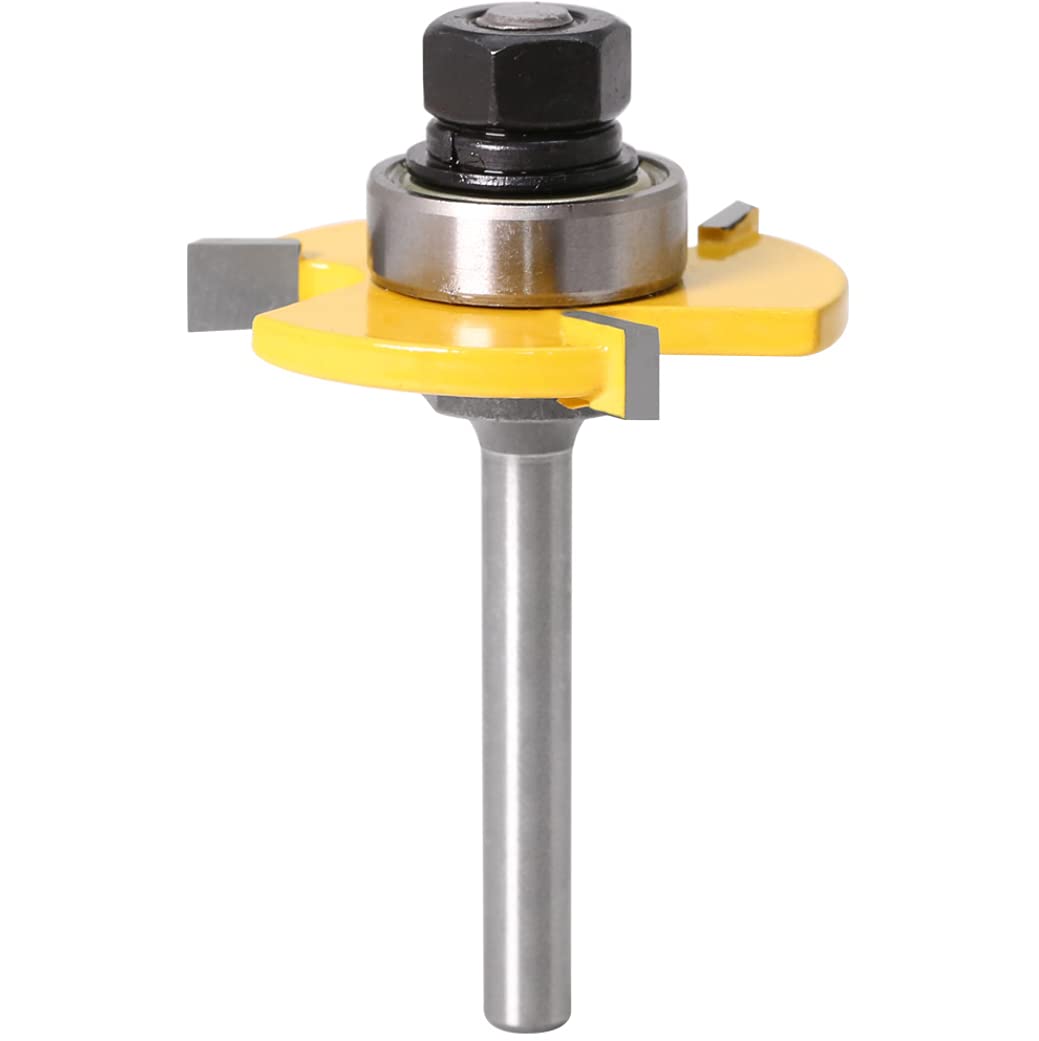 APLUS 6MM Queue Langue Appariée et Fraise de Rainure Set 3 Dents Forme T Cutter en Bois de Coupe Outil de Travail du Bois (6MM)