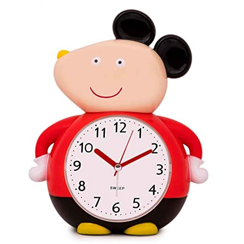 Acan Tradineur - Reloj Infantil analógico, Despertador con diseño de ratón - Multifunciones - Fabricado en plástico Resistente -20 x 15 x 12 cm