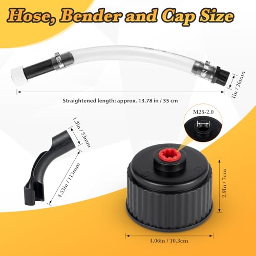 Image of Gas Cans Hose Kit, 4 Racing Vp Fuel Jug Hoses with 2 benders and 2 caps, Racing Jugs Hose Quick Fill Spout Replacement, for Gas Cans, Racing Vp Fuel Jug and 5 /5.5 Gallon Jugs