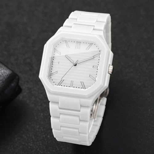 Image of Shocknshop Minimalist Creative Square Analog Casual Plastic Chain Strap Wrist Watch for Men Boys -WCH382