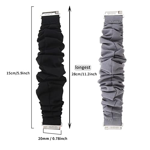 2 pezzi Scrunchie Bianco macchie e Grigio/Nero e