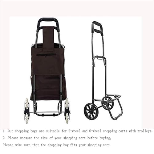 Einkaufswagen-Ersatztasche aus strapazierfähigem Oxford-Stoff, 31 l, Trolley-Tasche mit Seitentaschen, wasserdichte Aufbewahrungstasche für Einkaufswagen, 30 × 20 × 67 cm – Bild 5