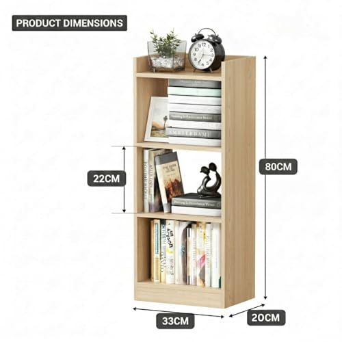 Image of Amazon Brand - Solimo Vault Bookshelf 3- Layer Bookcase, (Mile Oak)