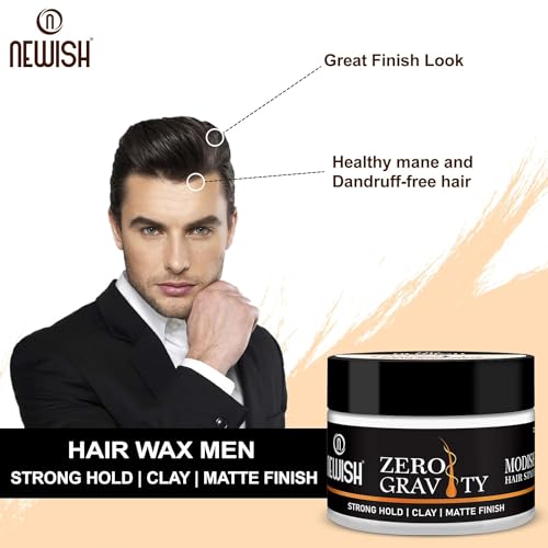 Newish Zero Gravity Hair Wax for Men | Strong Hold, Ultra Matte Finish | Modish Hair Style | Restylable Anytime, Easy Wash Off | Hair Styling Wax for Glossy Finish & Shine |... - Image 2