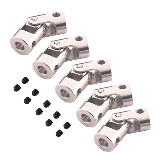 5Pack Vgoohobby Universal Rotatable Steering Shaft U Joint Coupling Motor Connector Coupler for RC Car Robot Crawler Boat (3mm to 3mm)