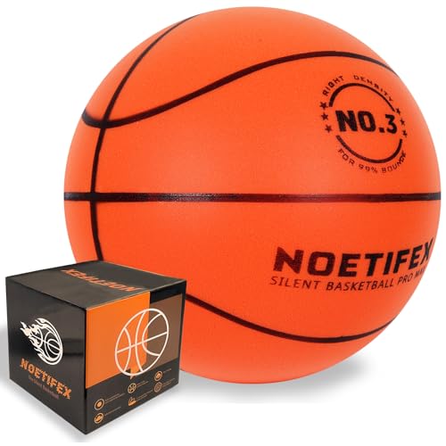 Noetifex Upgraded 200g Weighted Silent Basketball High-Density Quiet Indoor Training Ball with Gift Box Real Bounce Soft Material Ideal for Home & Apartment Dribbling Practice (Orange Size 3)