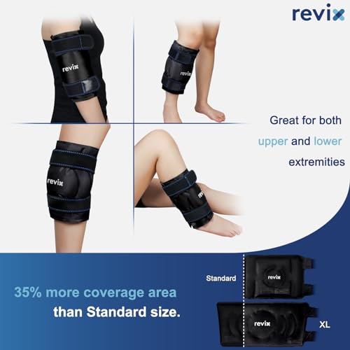Image of REVIX XL Ice Pack for Knee Replacement Recovery, Ice Wrap with Cold Compression for Discomfort and Fatigue, Gel Cold Pack Wrap Around Entire Knee, Promoting Flexibility and Mobility