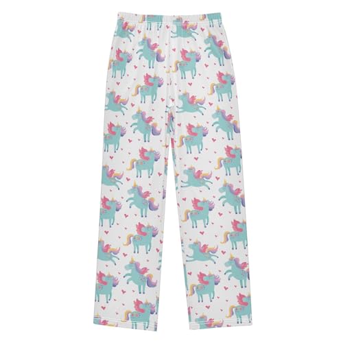 Boys' Pants Cute Unicorn Red Heart Long Bottoms Jogger Pants Elastic Waist Trousers with Pockets S-XL
