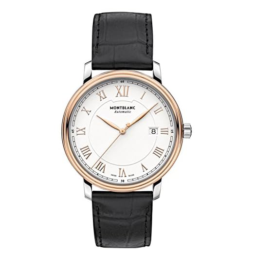 MONTBLANC Herr tradition 40 mm alligator läderarmband automatisk klocka 114336