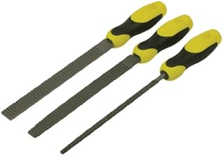 Stanley Holzraspel-Set (3 teilig, 200 mm Länge, flachstumpf/halbrund/rund mit Hieb 1, Karbon-Stahl) 0-22-477