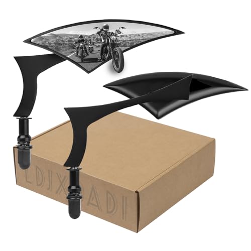 LDJXDADI Black Motorcycle Rear View Mirrors Sportster Side Mirrors for Street Glide Electra Glide Softail Dyna 1982-2019 2020 2021 2022 2023
