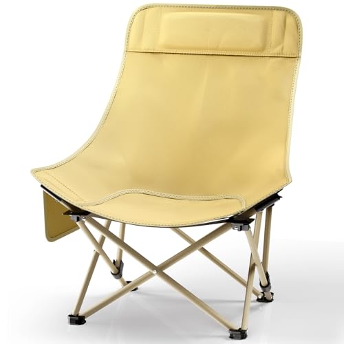 Portable Folding Chair with Full Body Support for Sauna, Ergonomic High Back Camping Chair with Breathable Seat, Hold 300 LBS for Outdoor, Home Sauna Box, Fishing