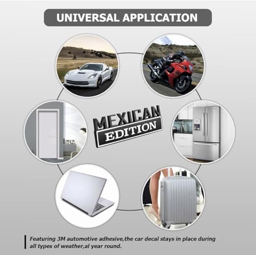 Image of Pair Set Mexican Edition Emblem 3D Badge Decal Car Sticker Adhesive Replacement for Universal Car Truck SUV (Black White)