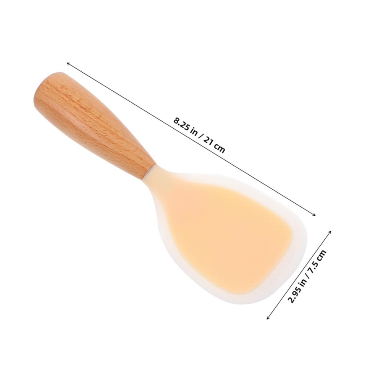 LALADEFIEE 3PCS Non Stick Silicone Rice Spoon with Ergonomic Wooden Handle Heat Resistant Kitchen Utensils for Serving Rice Space Saving Paddle Design for Easy Cleaning