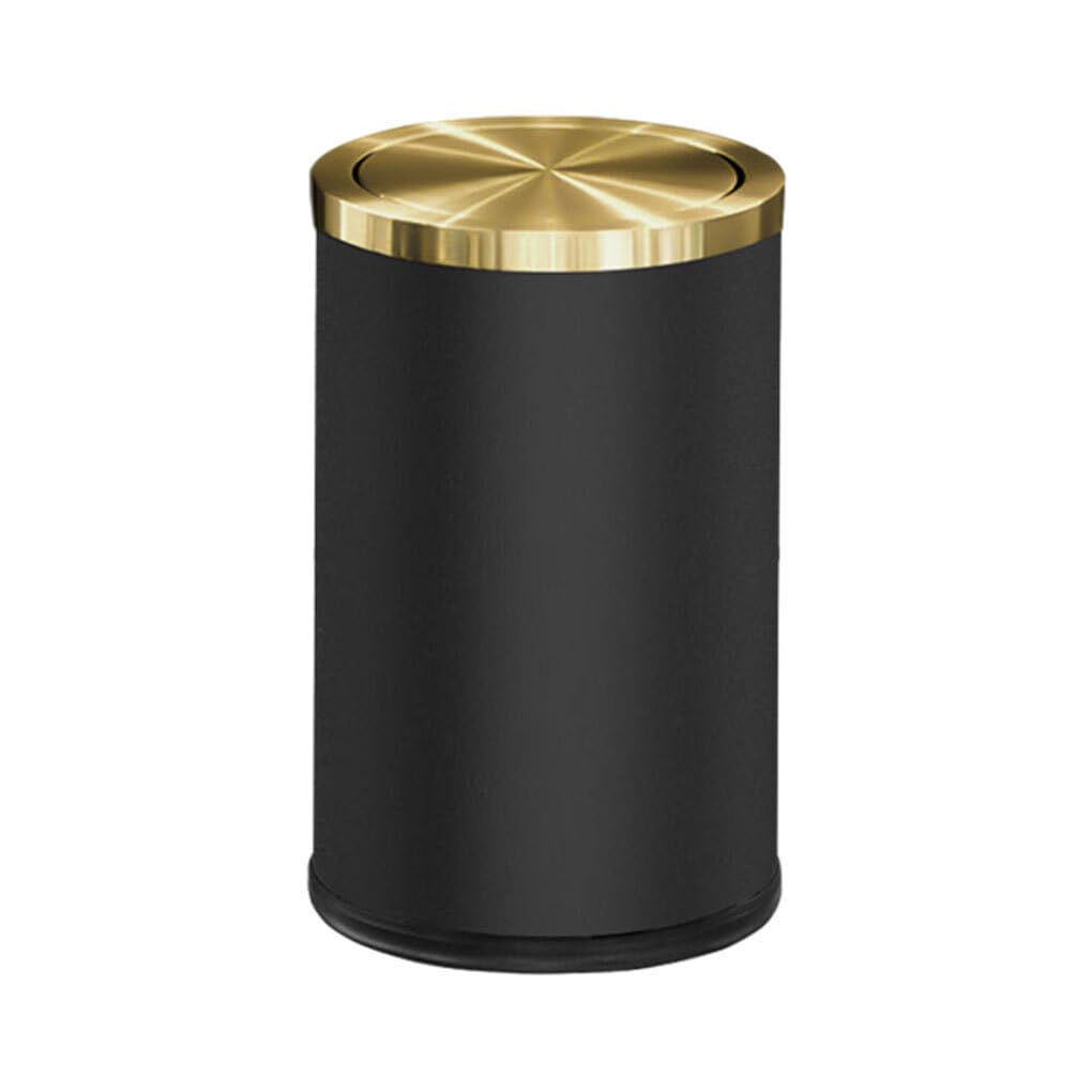 Poubelle à fermeture douce et lente - Améliorez l'hygiène dans la maison Poubelles en acier inoxydable Poubelles de salle de bain, 9L Noir Or
