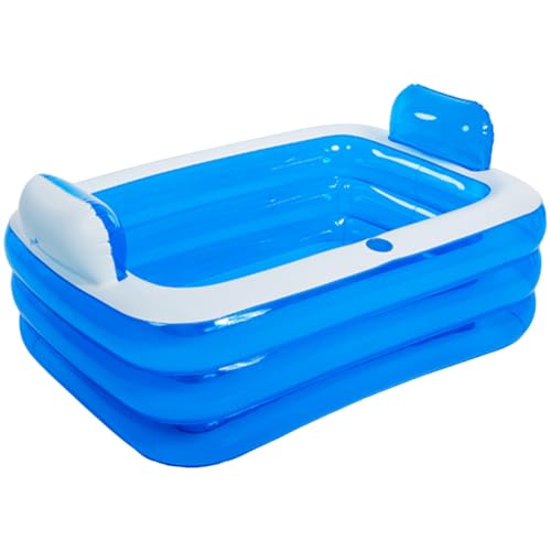 Syglawnd Bañera Inflable, bañera Inflable, de PVC Grueso con Boca de Taza de Agua, cómoda y Plegable con Fondo de Burbuja Resistente al Desgaste para Adultos y niños