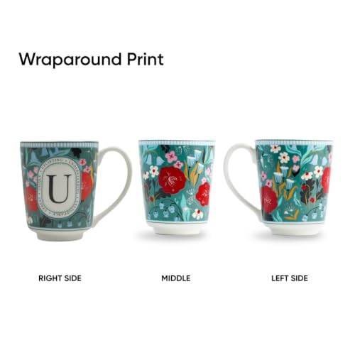Image of Shay Alphabet Mug 300ml, Letter U Printed Coffee Mug for Girls, Boys, Friends | Ceramic Mug |Glossy Finish | Ceramic Coffee Cup | Porcelain | Microwave Safe (Alphabet Mug - U)