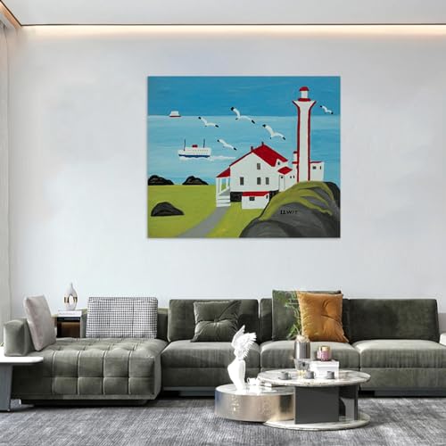 Tableau sur Toile Phare Maud Lewis Haute Définition Impression - 2