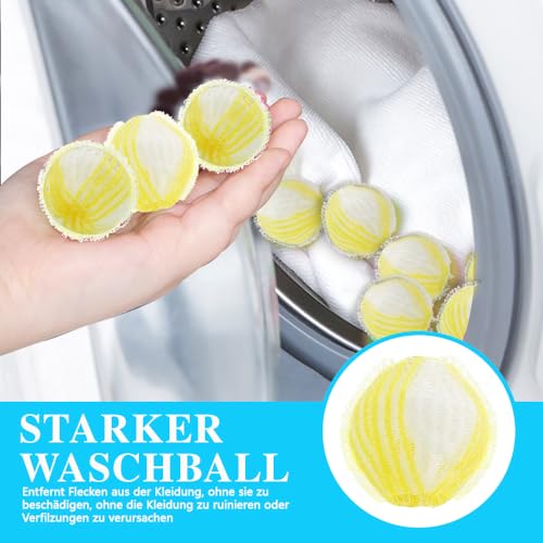 12 Stücke Tierhaarentferner Waschmaschine,Fusselbälle waschmaschine,Wiederverwendbar Fusselbälle Waschmaschine,Zur Entfernung von Tierhaaren(Gelb)